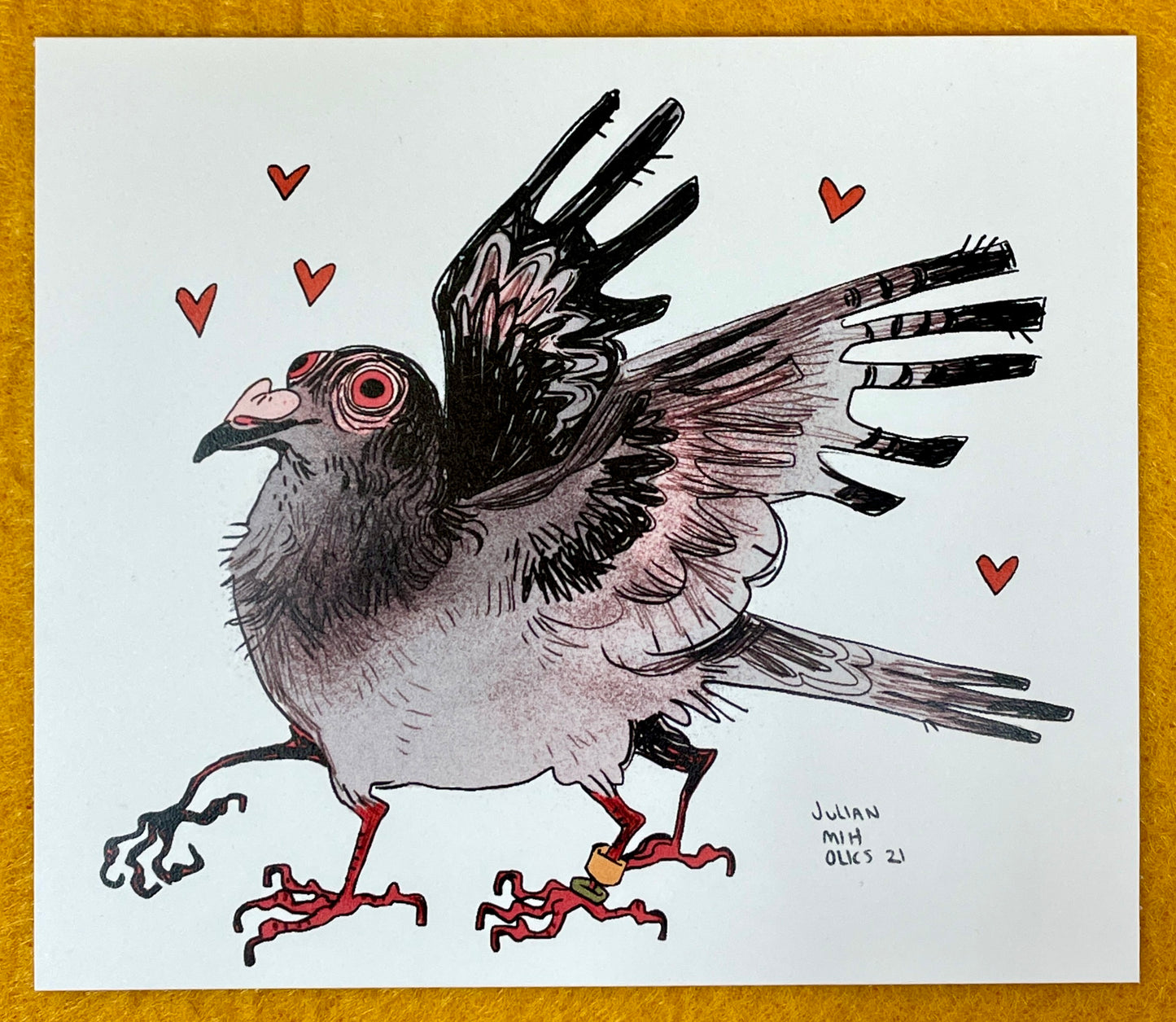 Pigeon Griffin Mini Print