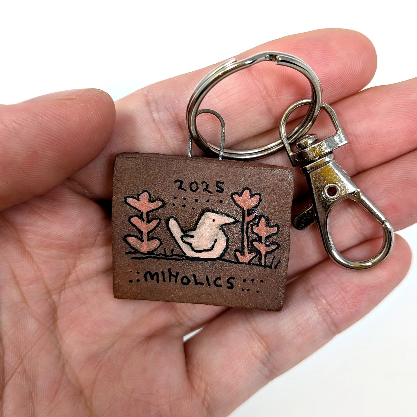 Sauropod and Theropods Ceramic Charm