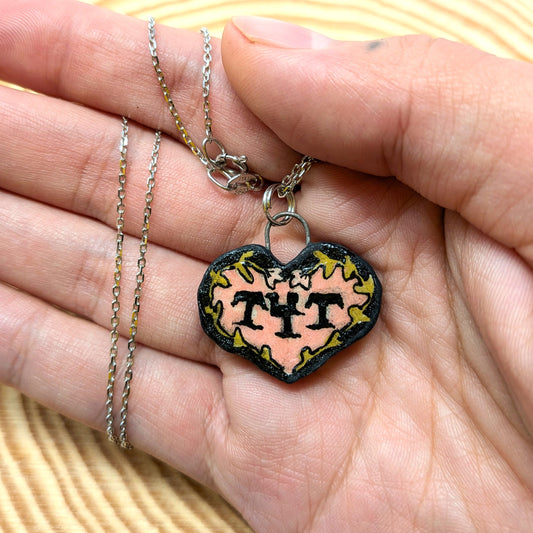 "T4T" Ceramic Charm Necklace