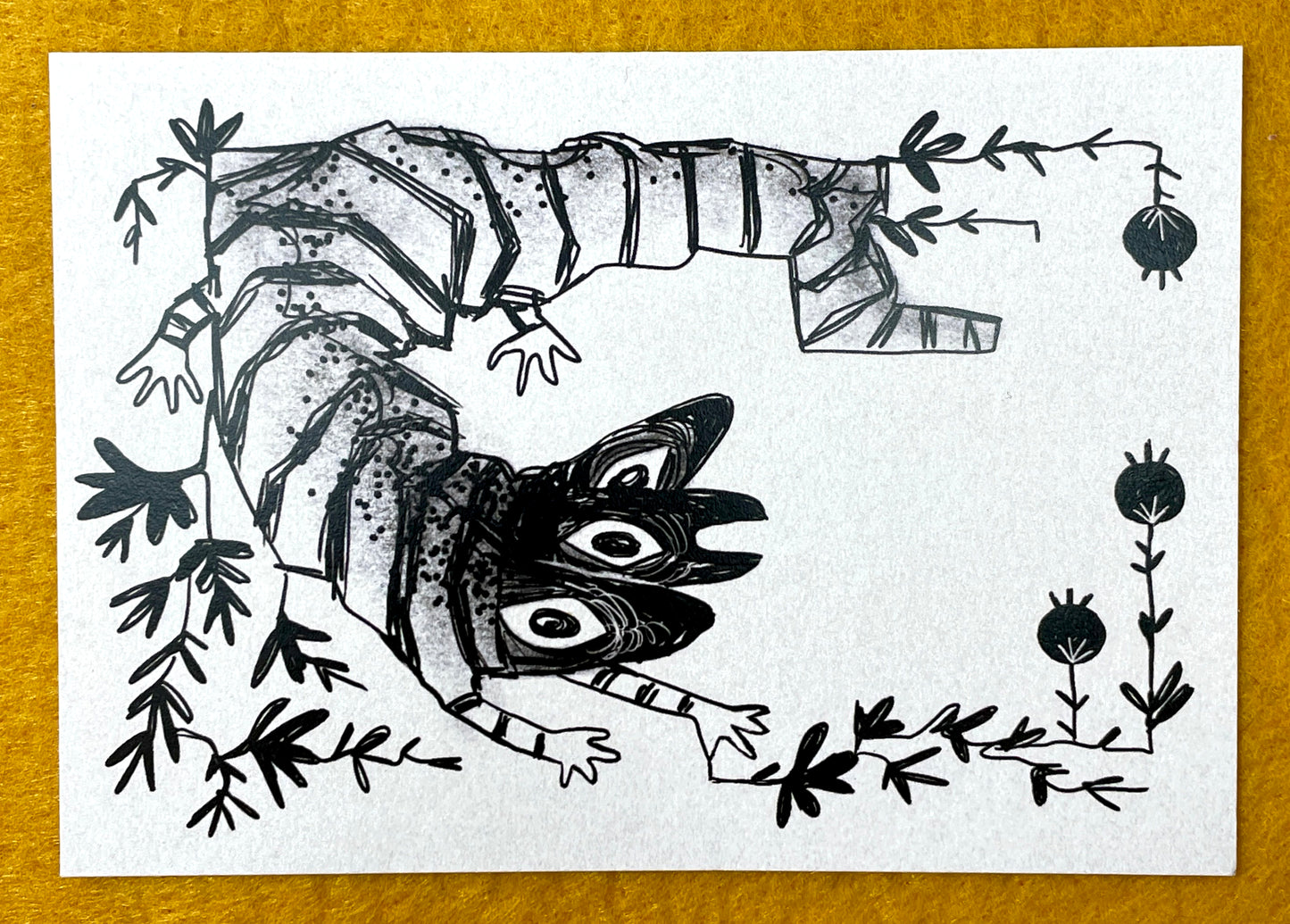 Three-Headed Lizard Mini Print