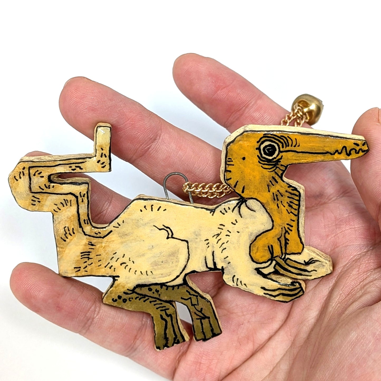 Ceramic Theropod Charm