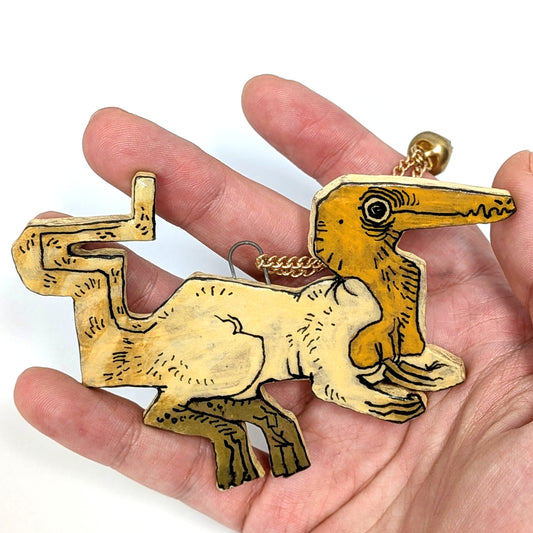 Ceramic Theropod Charm