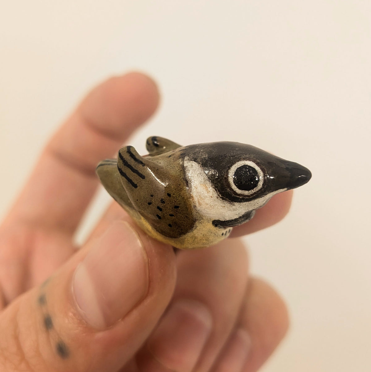 Sitting Birds Ceramic Sculptures