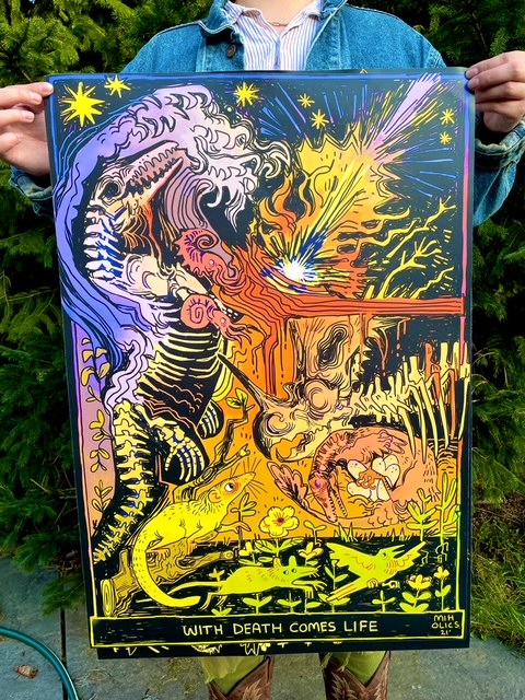 With Death Comes Life - K-Pg Extinction Event Poster