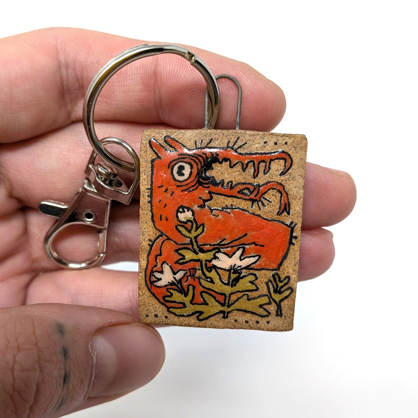 Red Wyrm Ceramic Charm