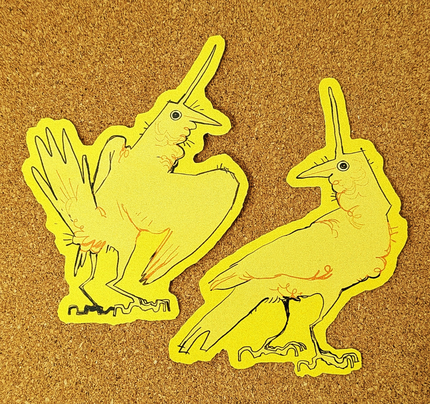 Unicorn Bird Sticker Set of Two