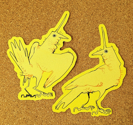 Unicorn Bird Sticker Set of Two