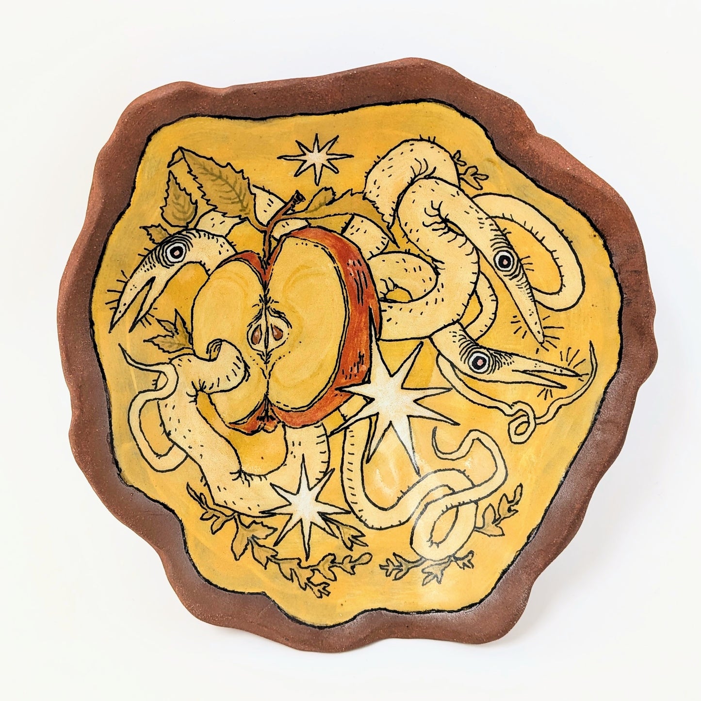 Apple Worms Ceramic Dish