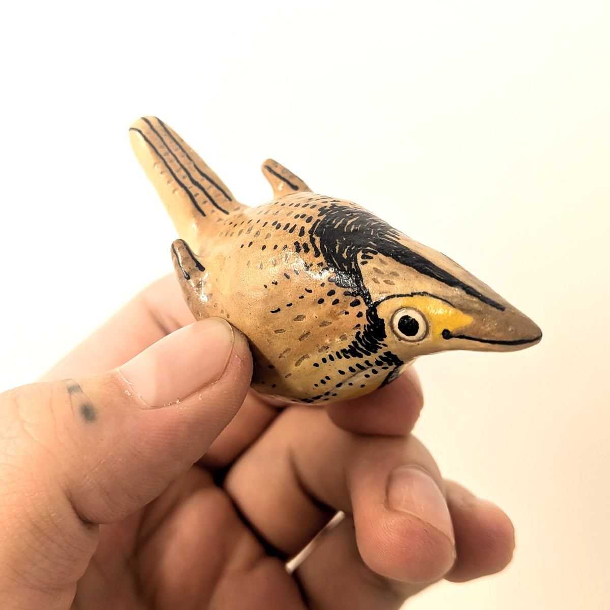 Sitting Birds Ceramic Sculptures