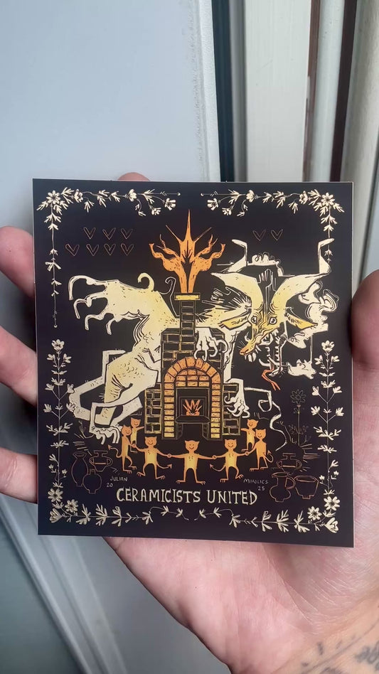 Ceramicists United Sticker - Mirror Matte Finish